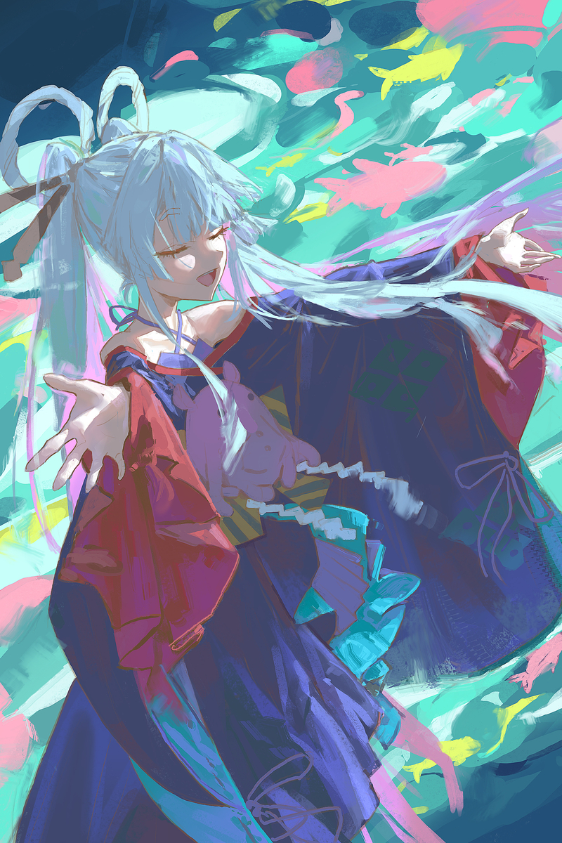 This is a pixiv picture whose title is 星降る海.