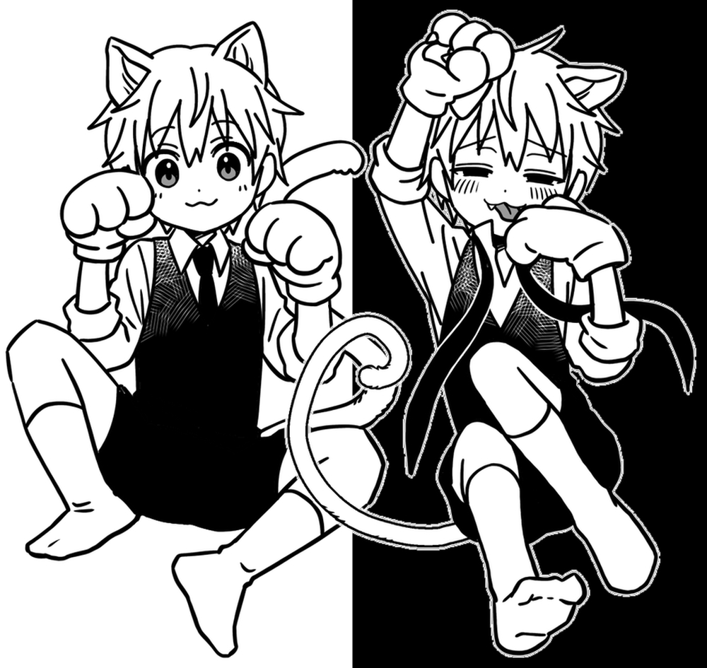 This is a pixiv picture whose title is 猫オネエくん.