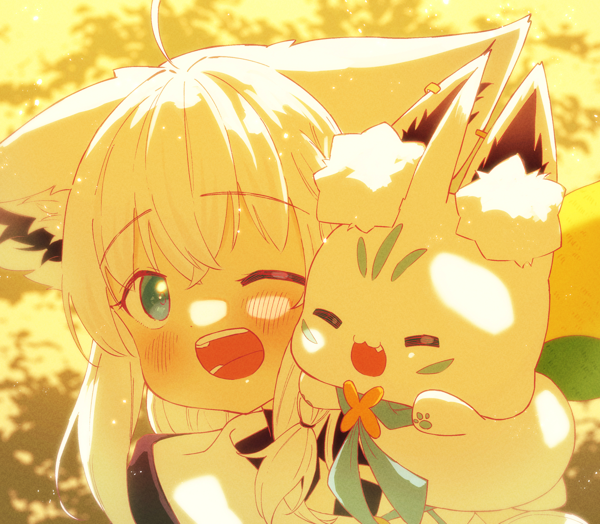 This is a pixiv picture whose title is 「フブちゃん！」.