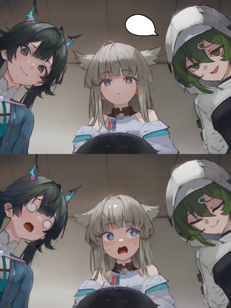 This is a pixiv picture whose title is 「今、何て言った？！」.