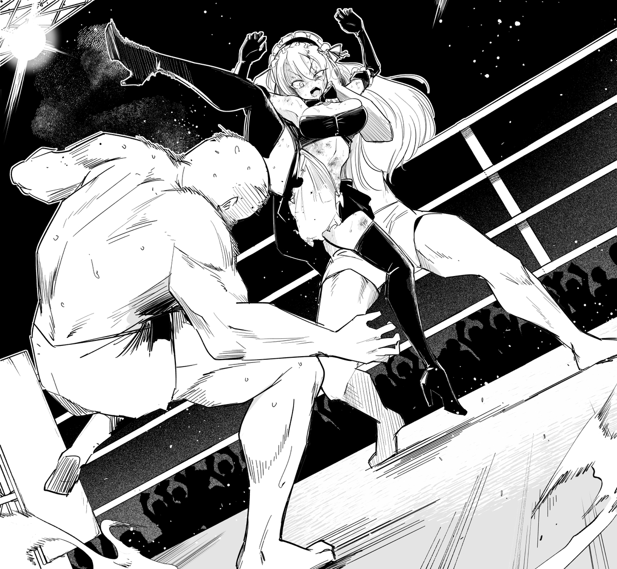 This is a pixiv picture whose title is エキシビションマッチ.