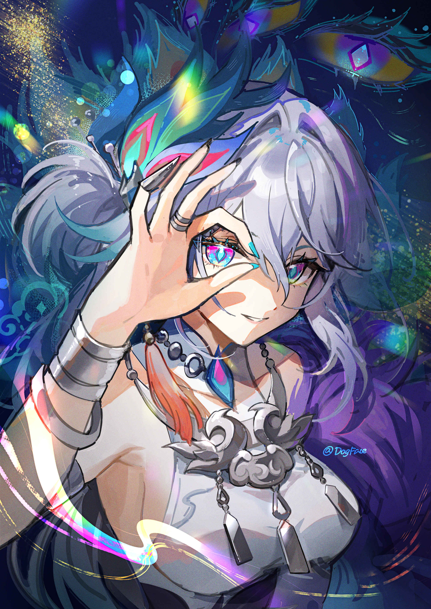 This is a pixiv picture whose title is 孔雀瞳🦚.