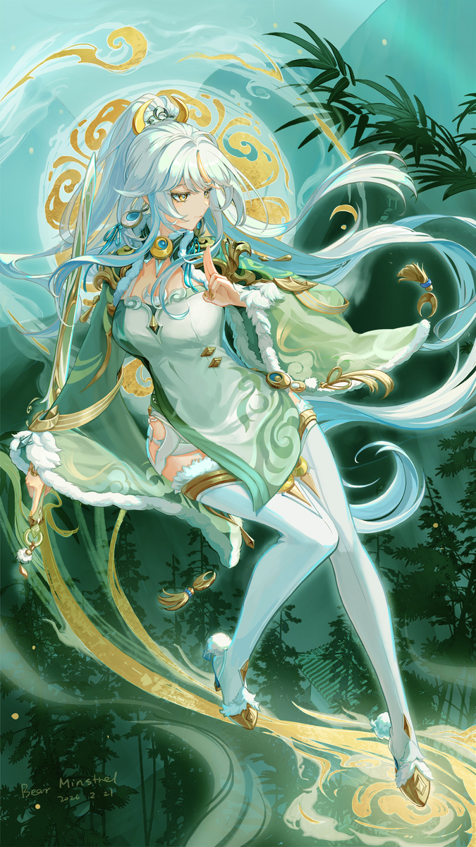 This is a pixiv picture whose title is 瑞云竹影.