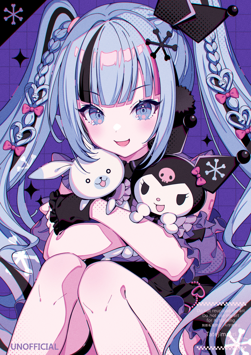 This is a pixiv picture whose title is 雪ミク×クロミコラボフィギュア.