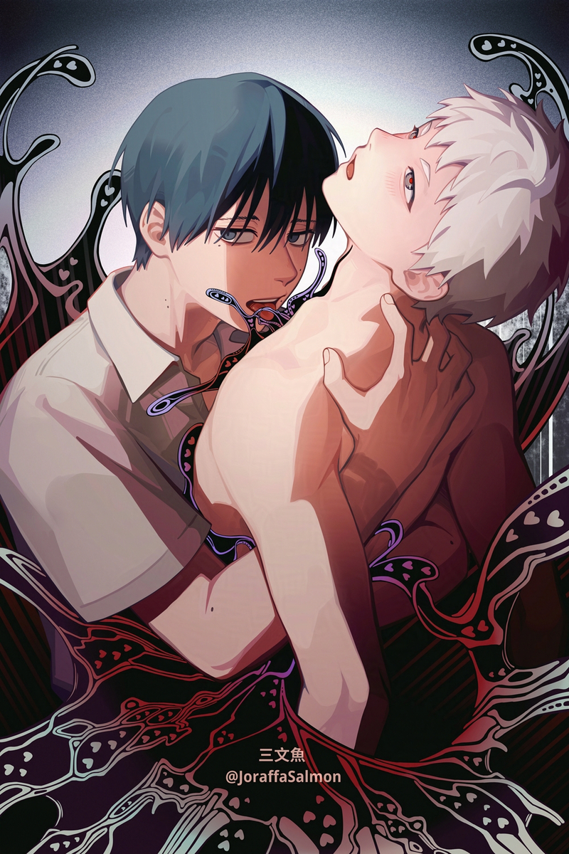 This is a pixiv picture whose title is yoshiki食用遗子魔芋丝.