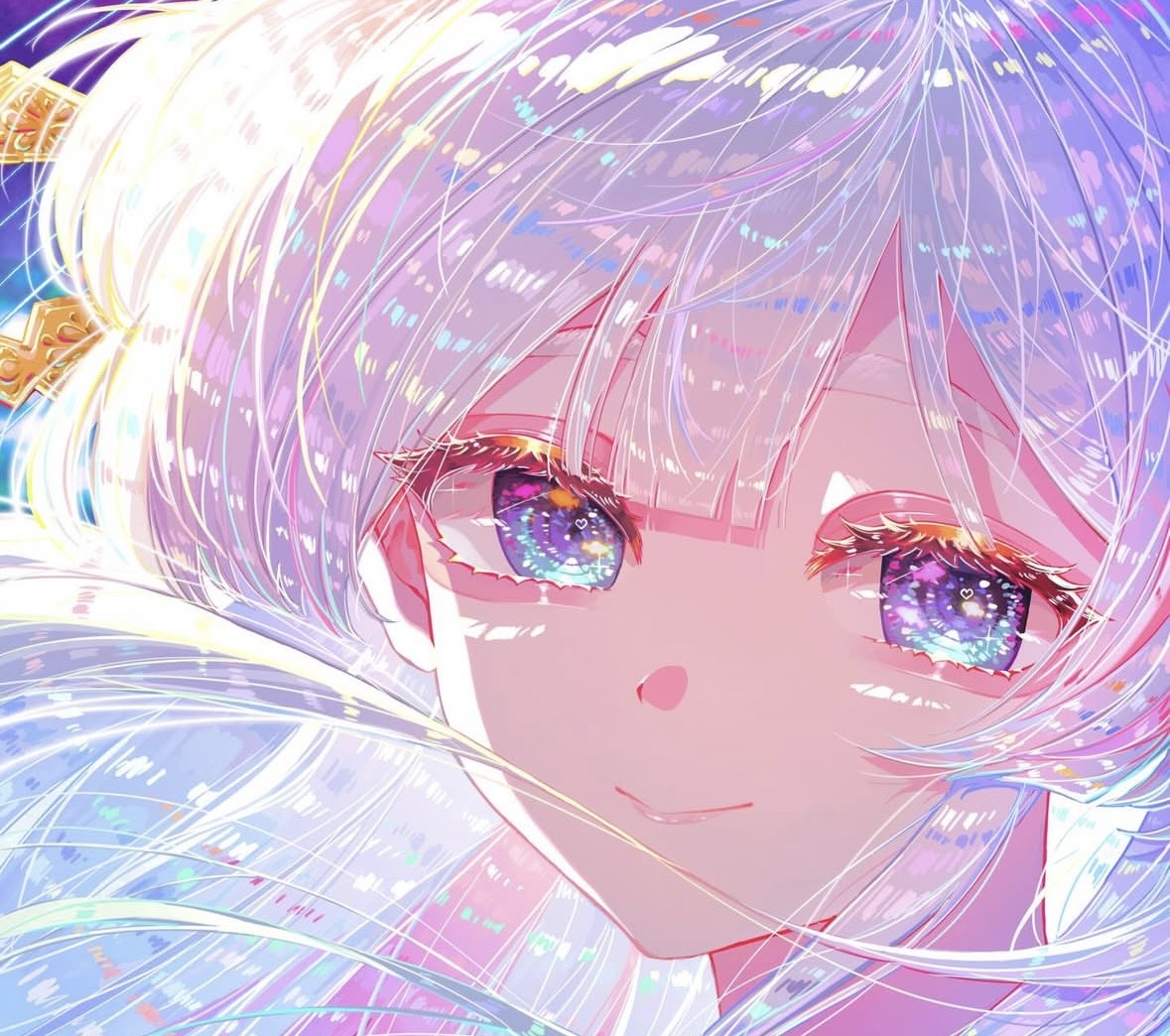 This is a pixiv picture whose title is 彩葉から見える2人.