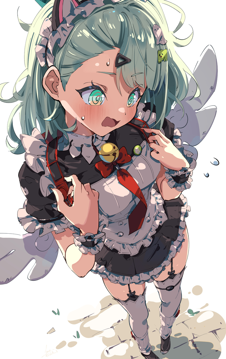 This is a pixiv picture whose title is てんぱりメイドの千夏.