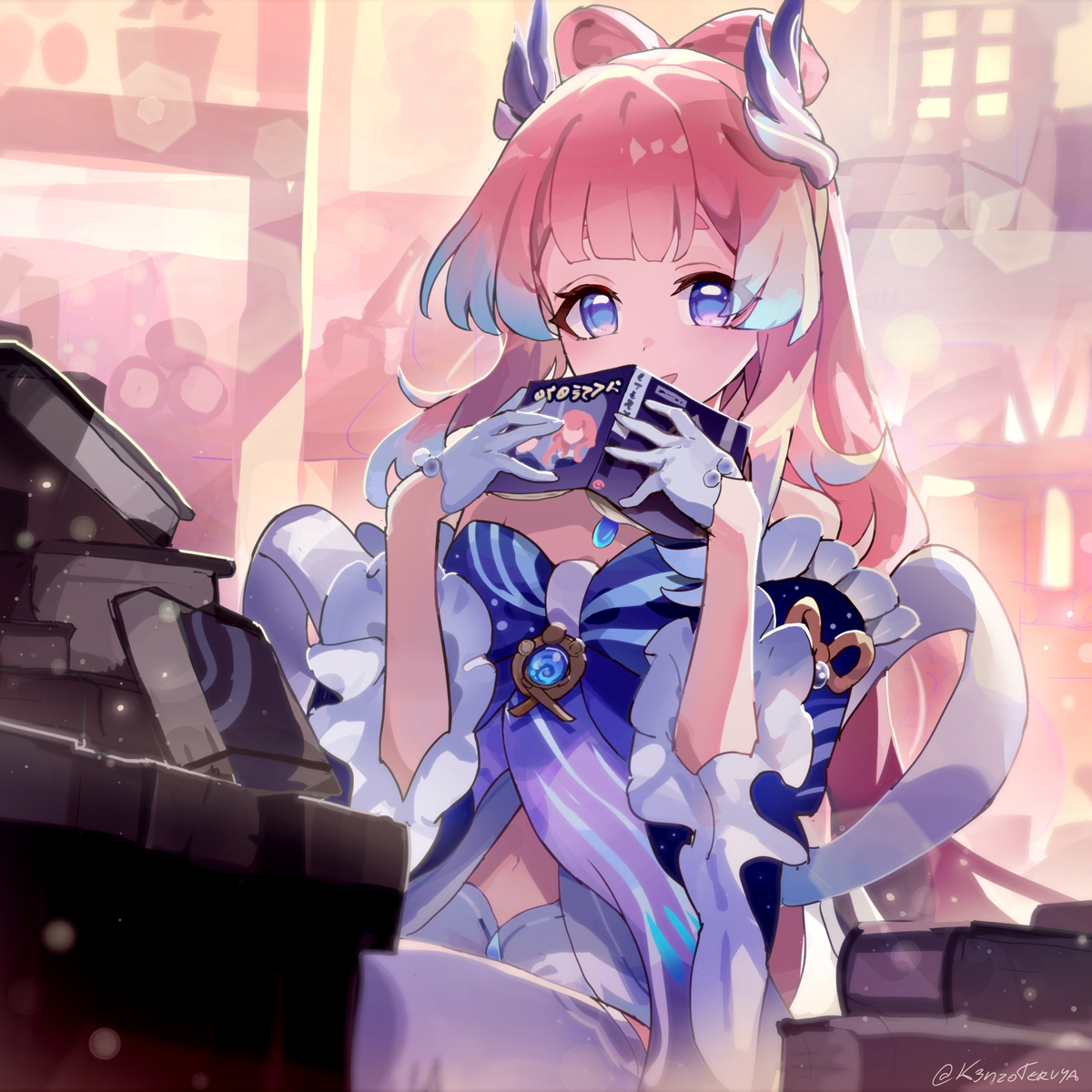 This is a pixiv picture whose title is Kokomi at her secret place.