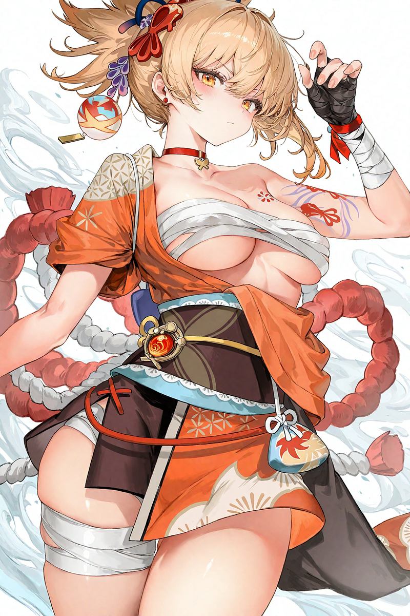 This is a pixiv picture whose title is 宵宮／Yoimiya.