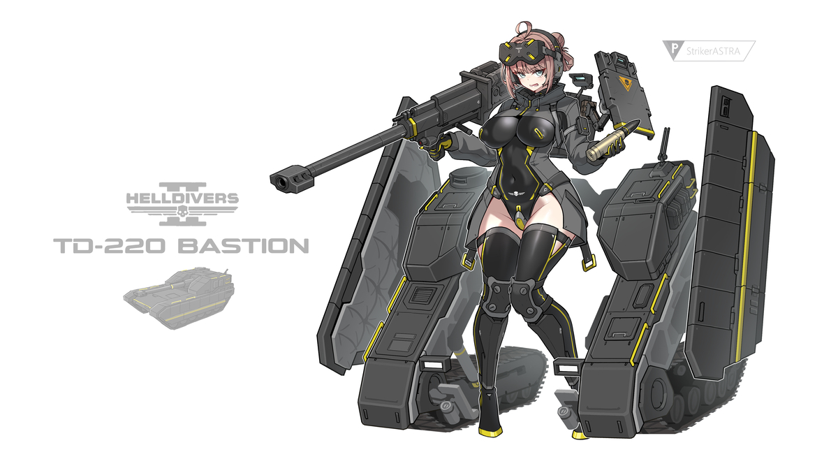 This is a pixiv picture whose title is TD-220 堡垒坦克娘（HD2）.