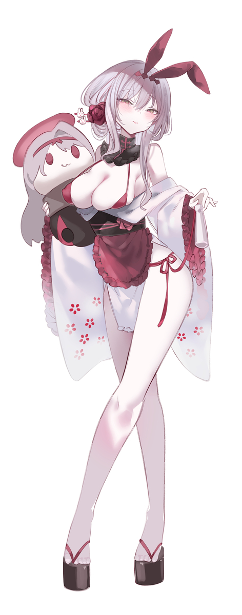 This is a pixiv picture whose title is 紅蓮（和装バニー）のガレージキット予約開始🍶🐰.