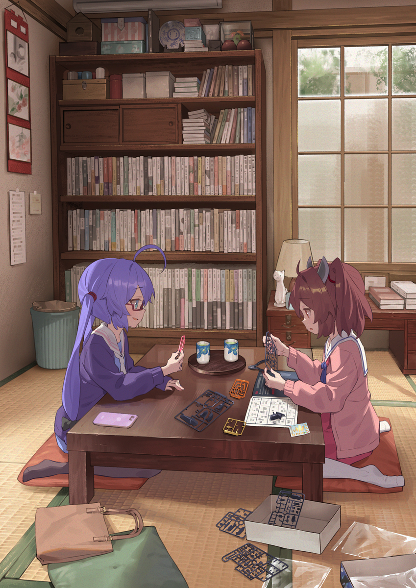 This is a pixiv picture whose title is プラモを作るウナきり.