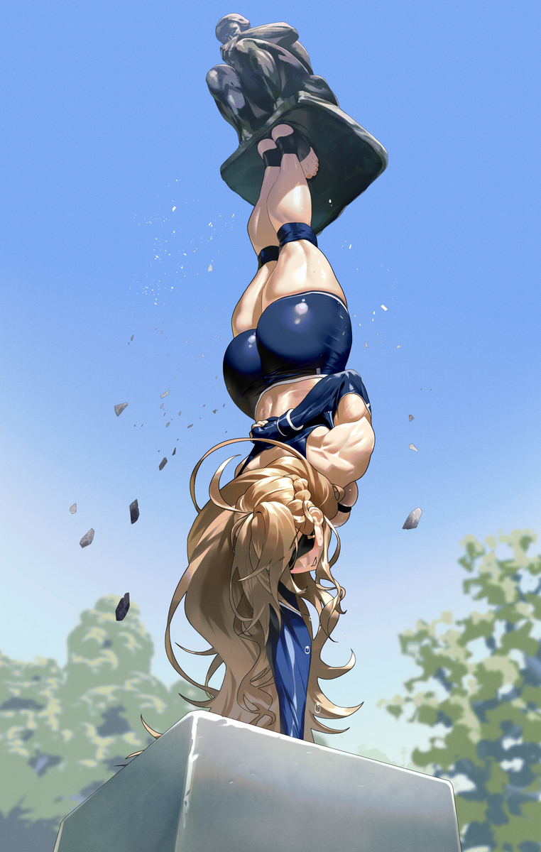 This is a pixiv picture whose title is One arm handstand-Claire.