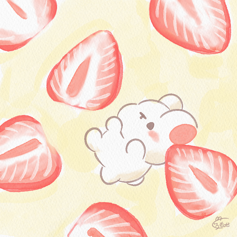 This is a pixiv picture whose title is いちごとうさぎ.