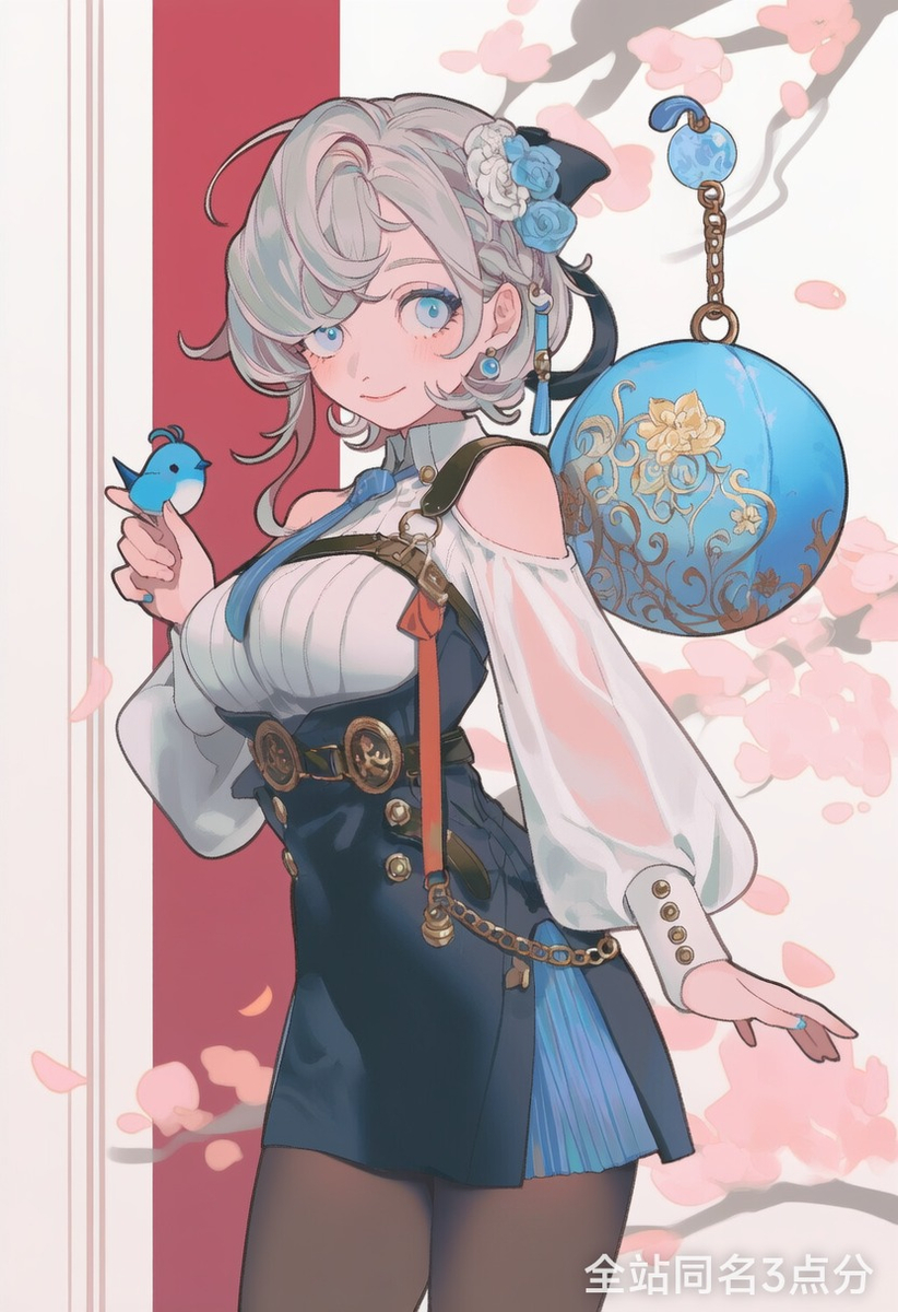 This is a pixiv picture whose title is 绣花球小姐，褪色.