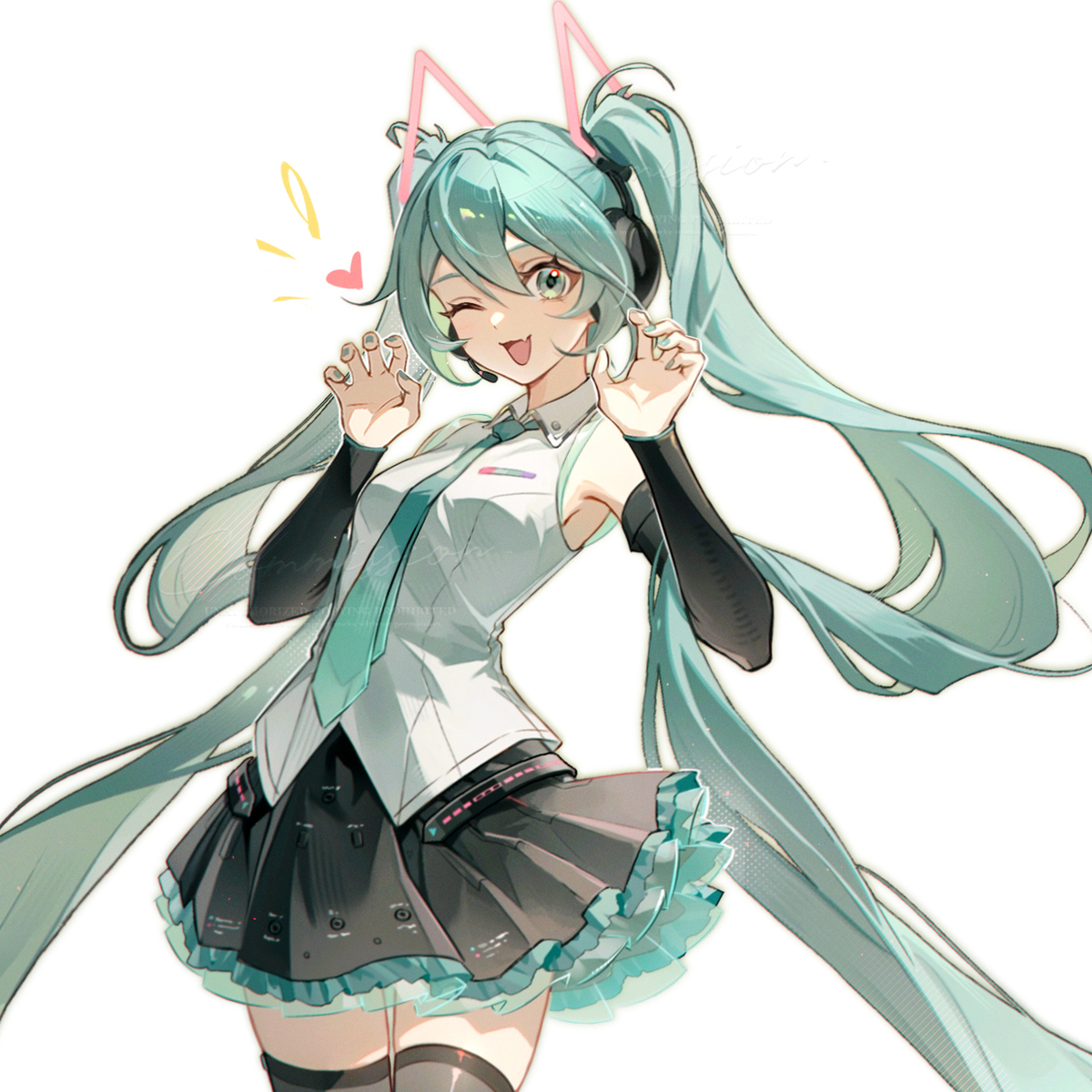 This is a pixiv picture whose title is MIKU冲击波❤.
