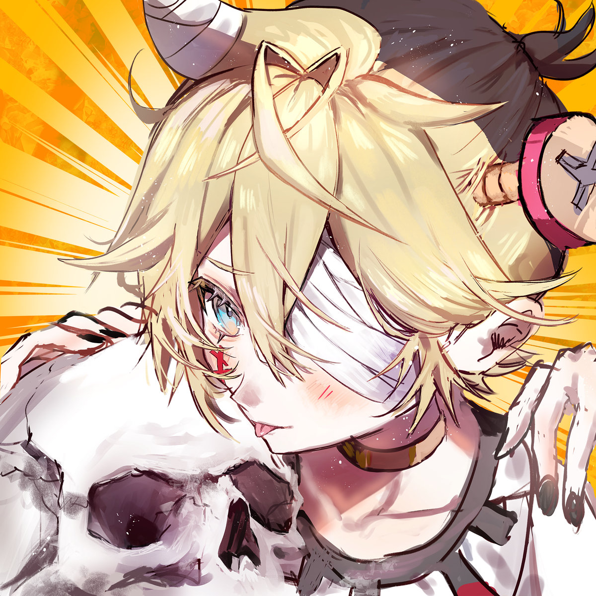 This is a pixiv picture whose title is 不死身ごっこ.