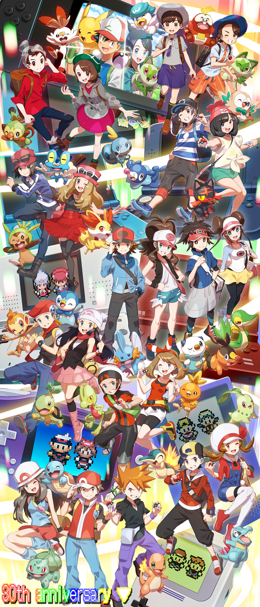 This is a pixiv picture whose title is ポケモン30周年おめでとうございます！.