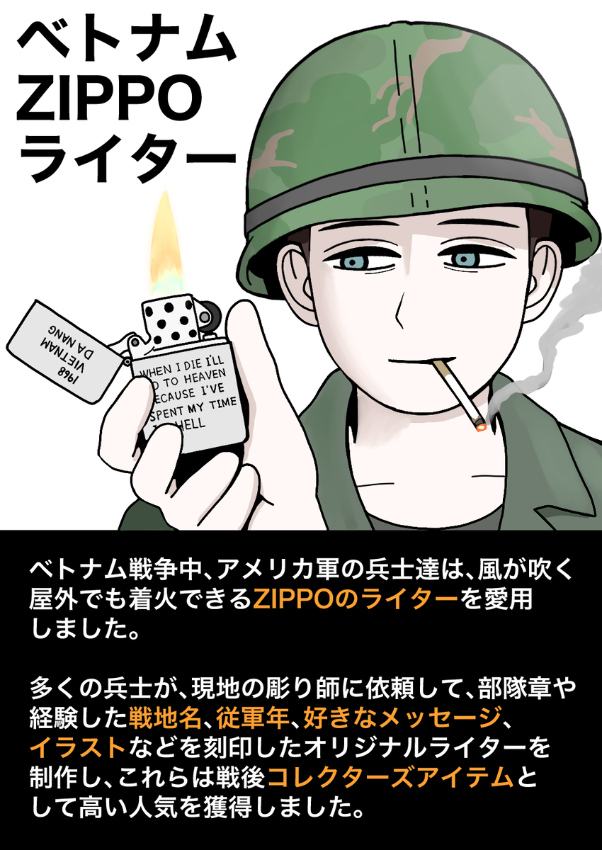 This is a pixiv picture whose title is ベトナムZIPPOライター.