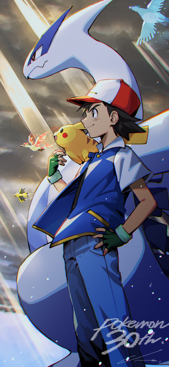 This is a pixiv picture whose title is ポケモン30周年㊗.