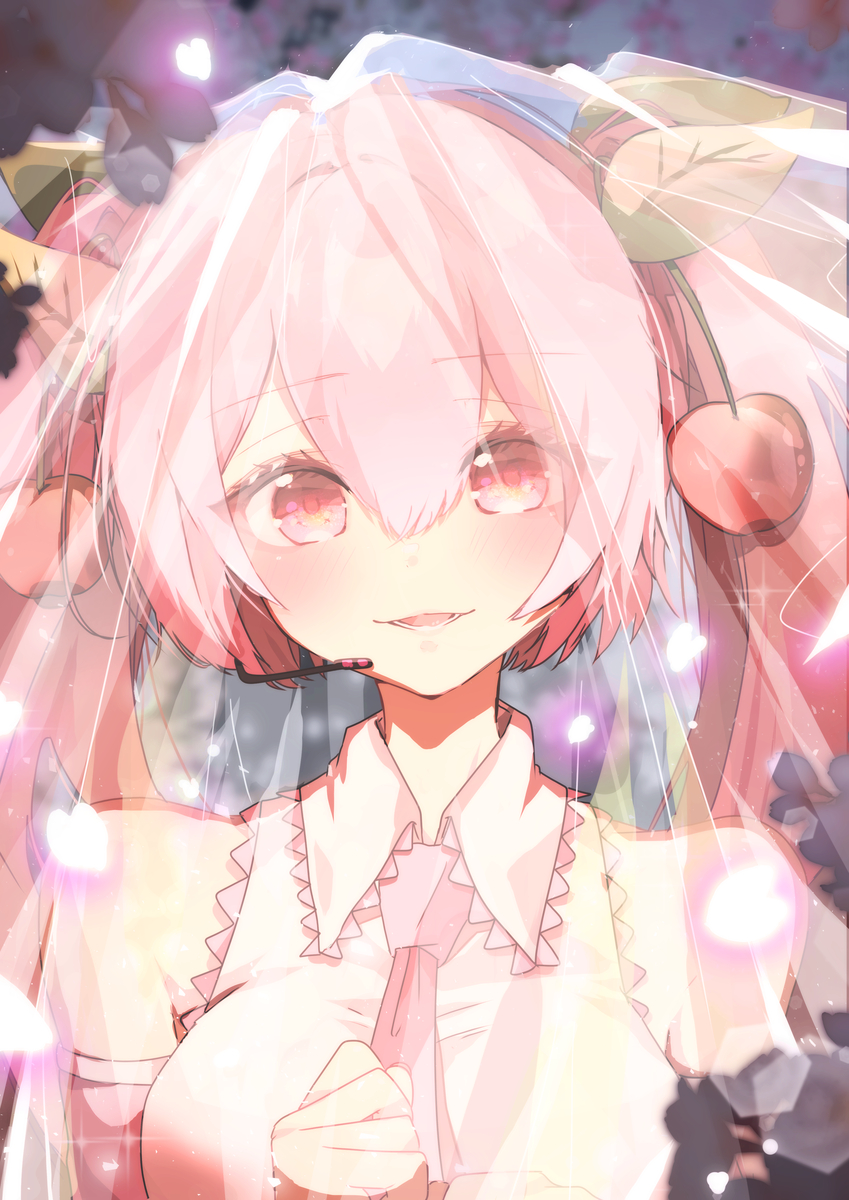 This is a pixiv picture whose title is 桜ミク.