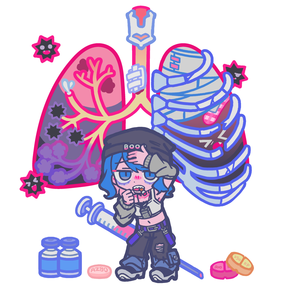 This is a pixiv picture whose title is 肺.