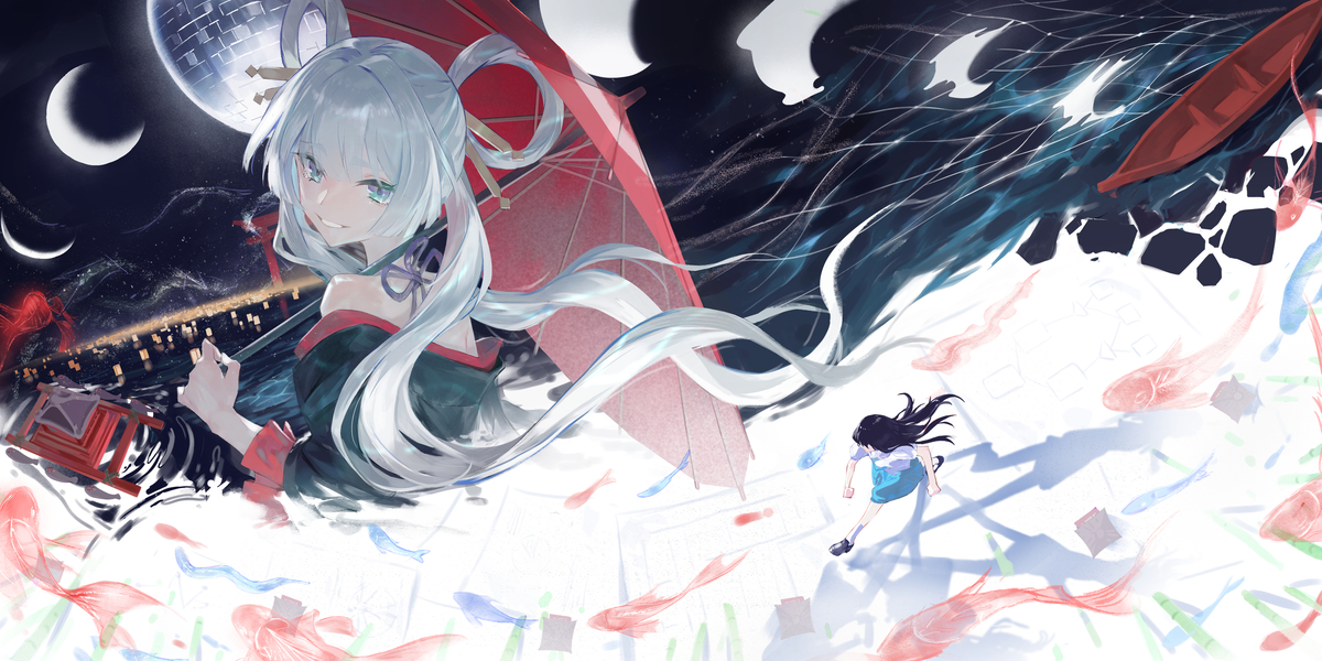 This is a pixiv picture whose title is 故事要从与绳文人捕鱼说起.