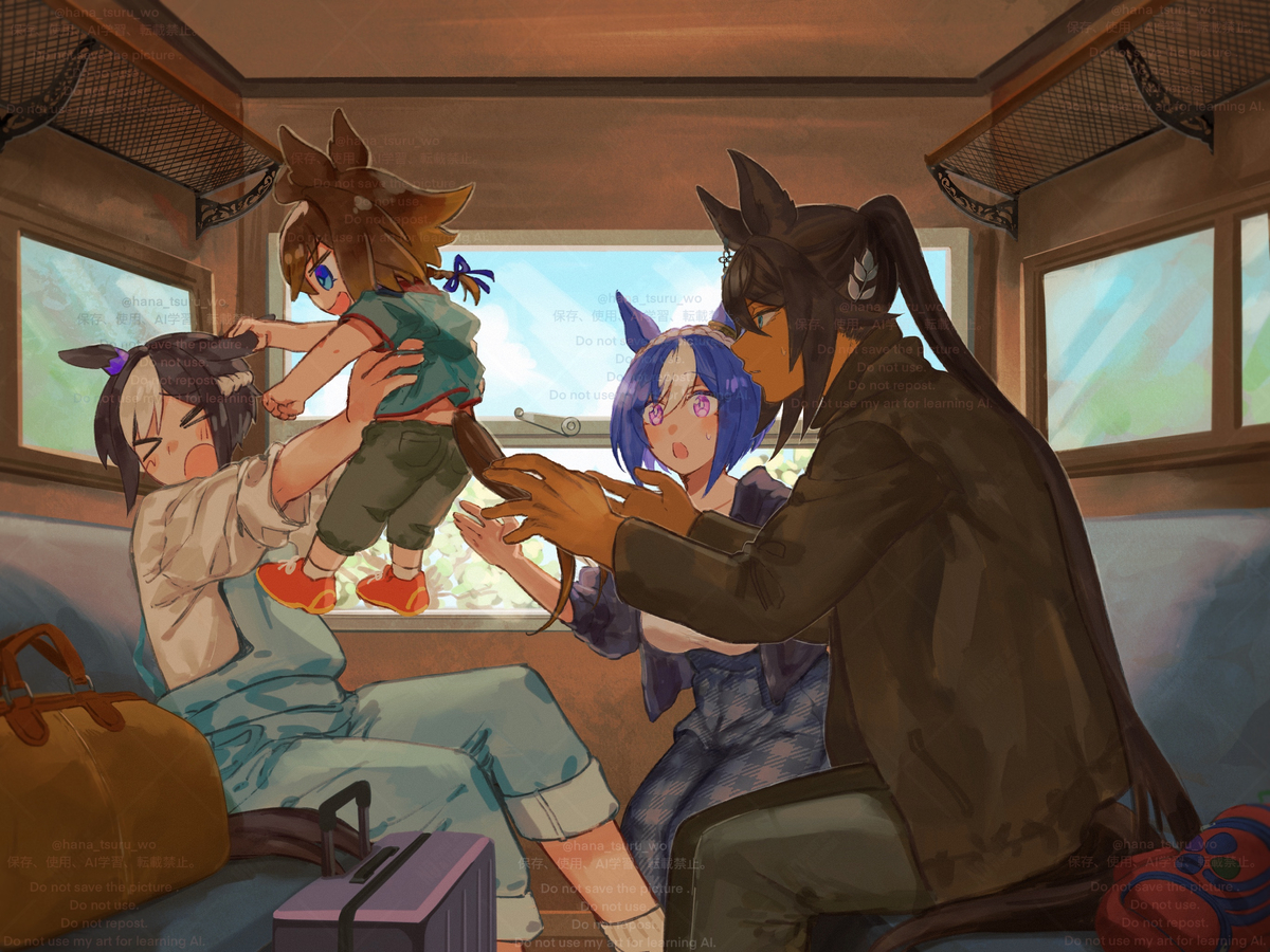 This is a pixiv picture whose title is 【※元性別・ウマ息子・史実家族】スペクリザリエピ.