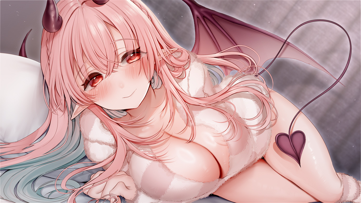 This is a pixiv picture whose title is サキュバスと添い寝.