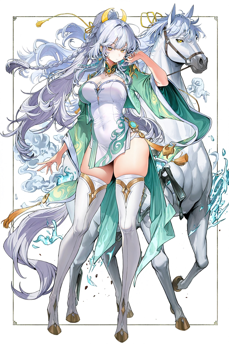 This is a pixiv picture whose title is 茲白／Zibai 🐎.