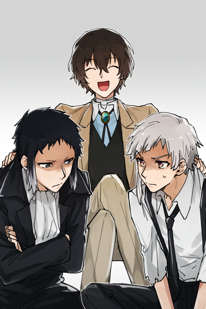 This is a pixiv picture whose title is 【文スト】新旧双黒＋α.