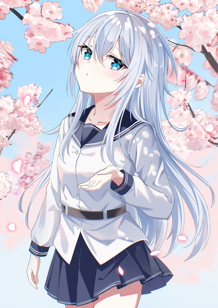 This is a pixiv picture whose title is 桜とヴェールヌイ.