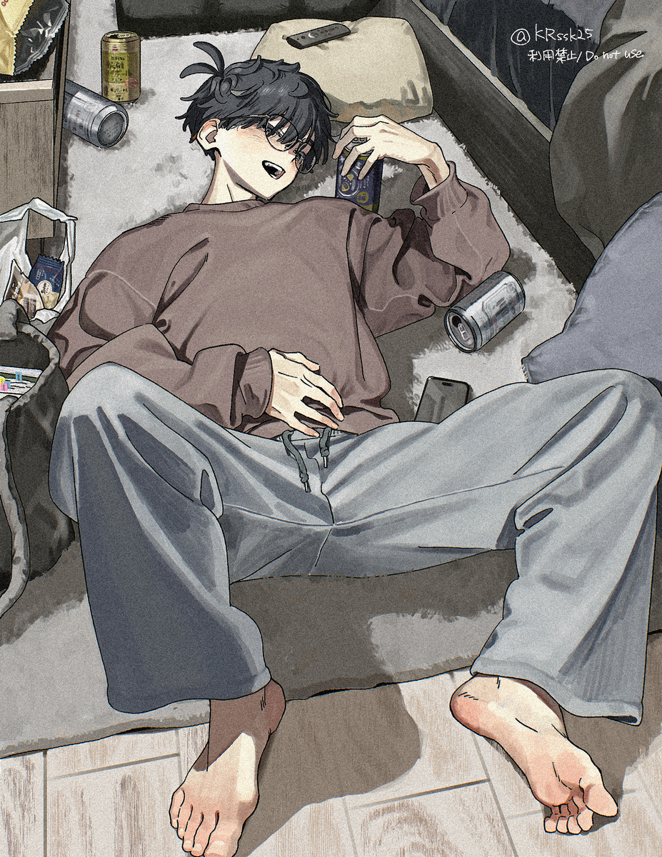 This is a pixiv picture whose title is 宅飲み.