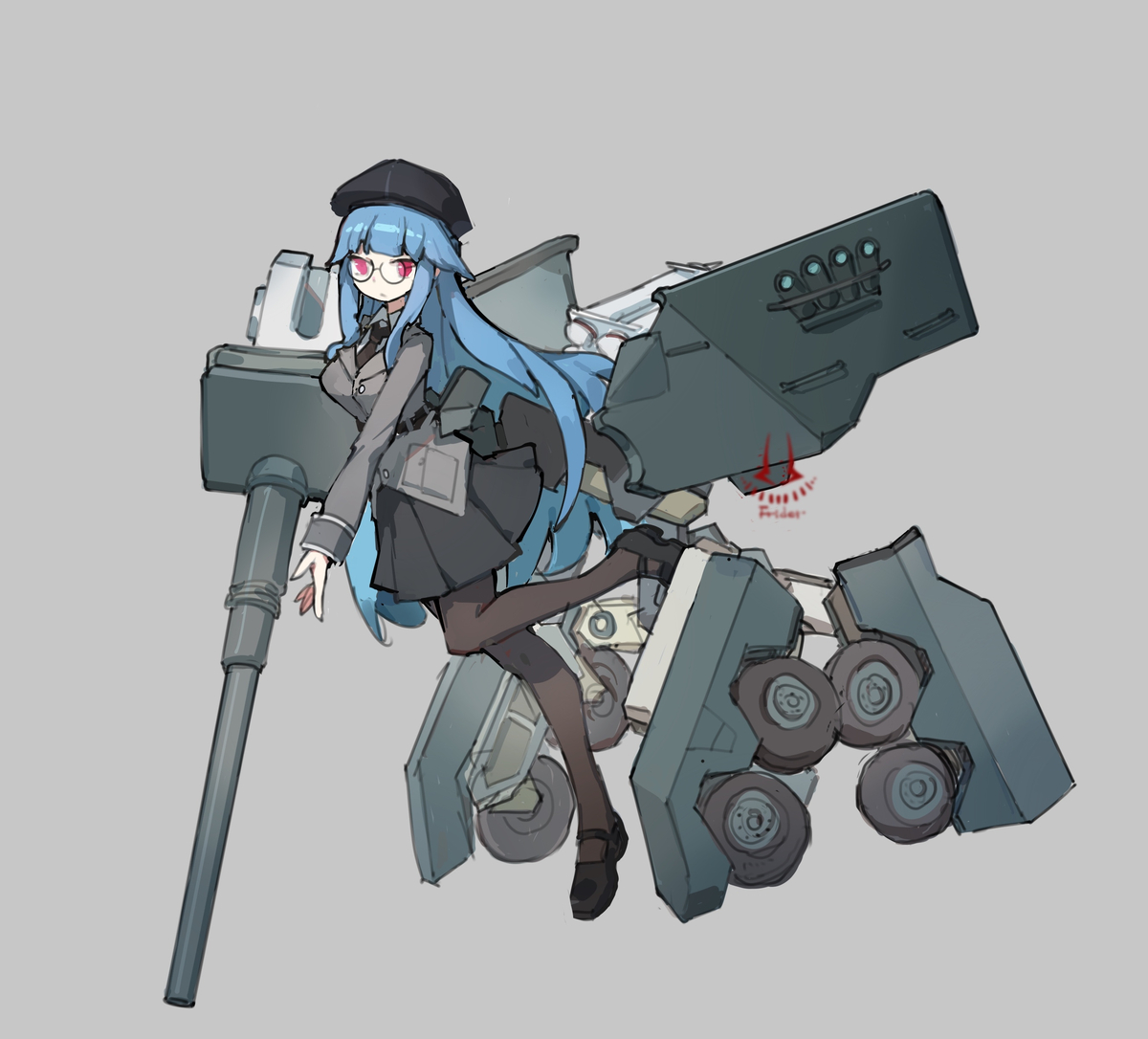 This is a pixiv picture whose title is 轮式战车90.