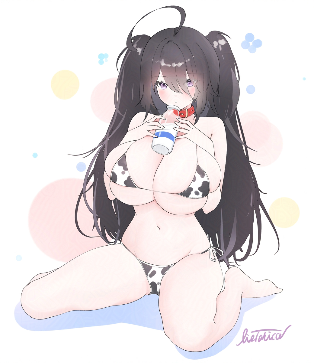 This is a pixiv picture whose title is 駆逐牛柄ビキニ部 Z11ちゃん.