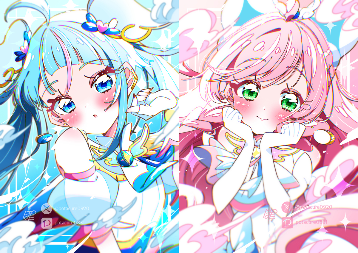 This is a pixiv picture whose title is キュアスカイ＆キュアプリズム.