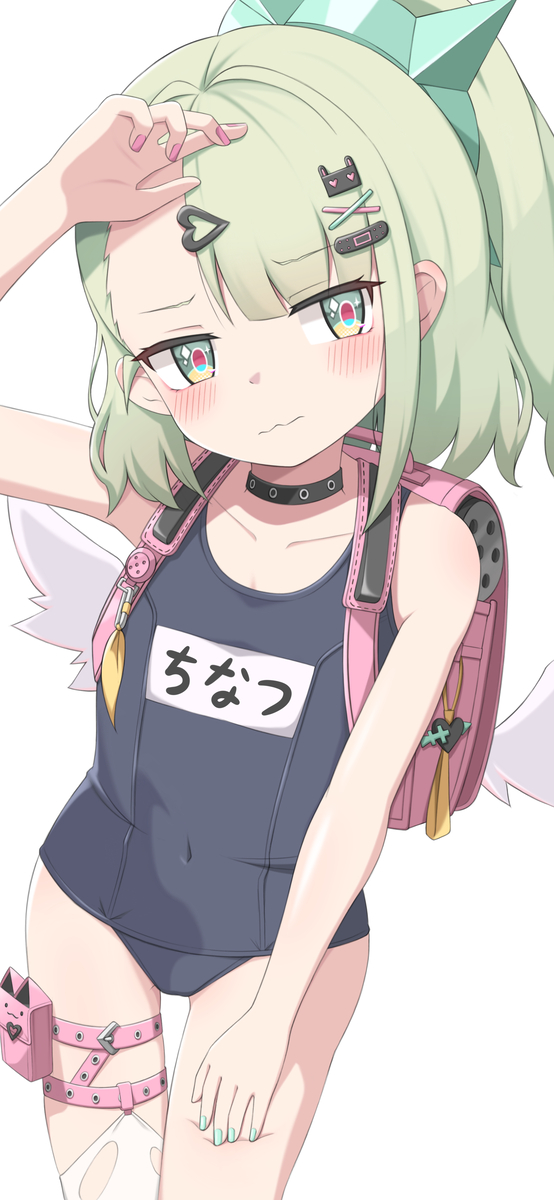 This is a pixiv picture whose title is スク水千夏🩱.