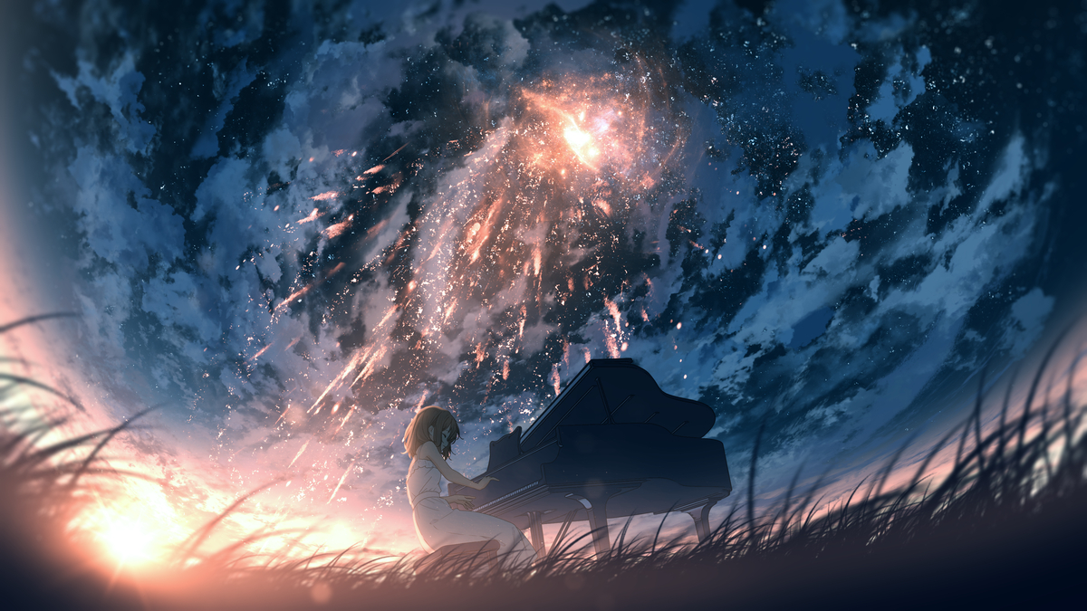 This is a pixiv picture whose title is 最後の曲を奏でよう.