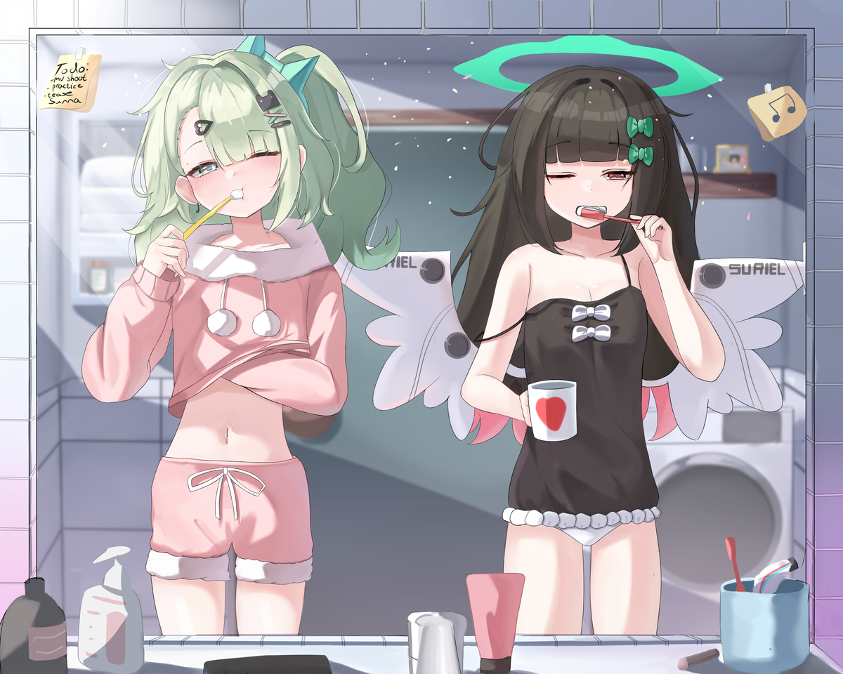 This is a pixiv picture whose title is morning~~.