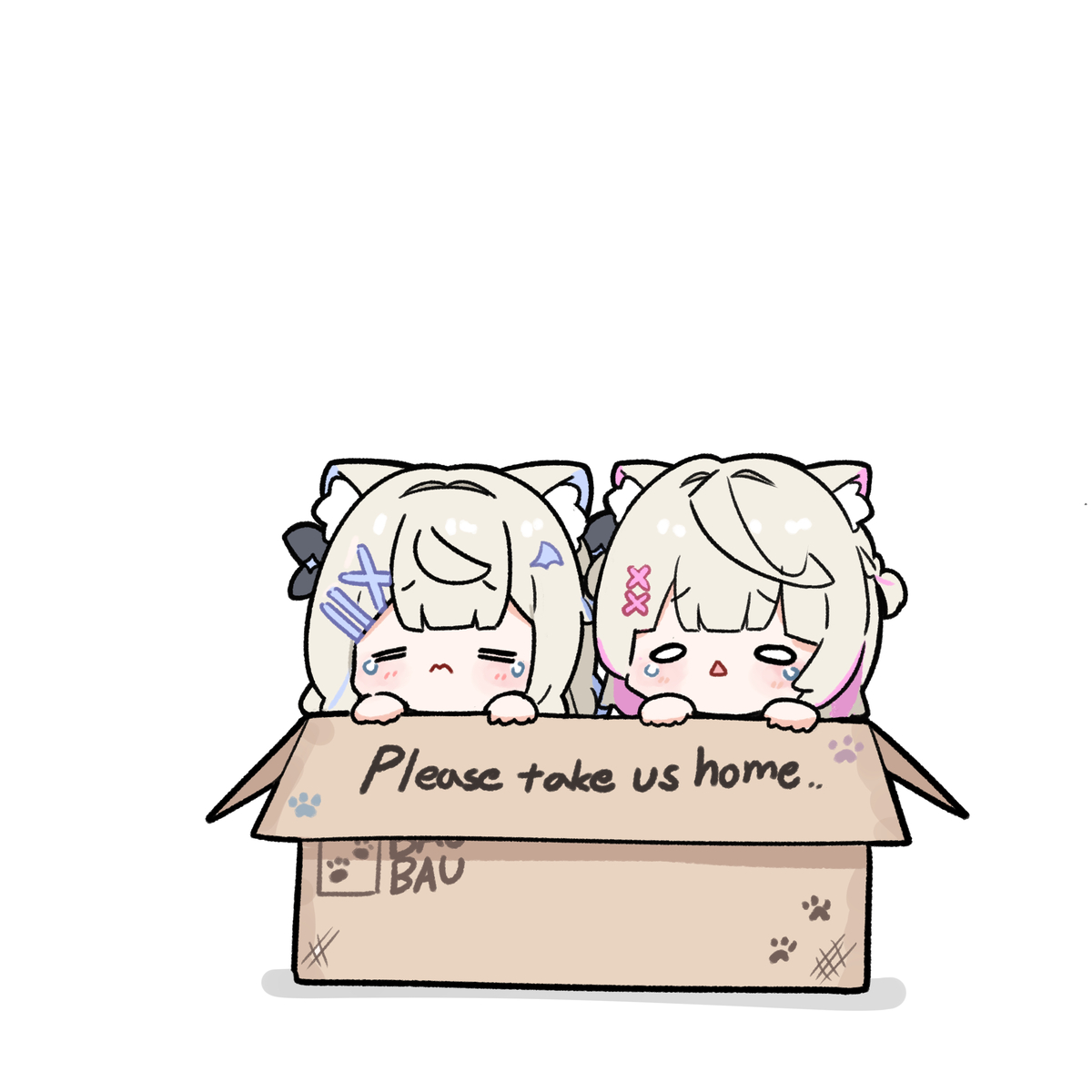 This is a pixiv picture whose title is Please take us home..🐾.