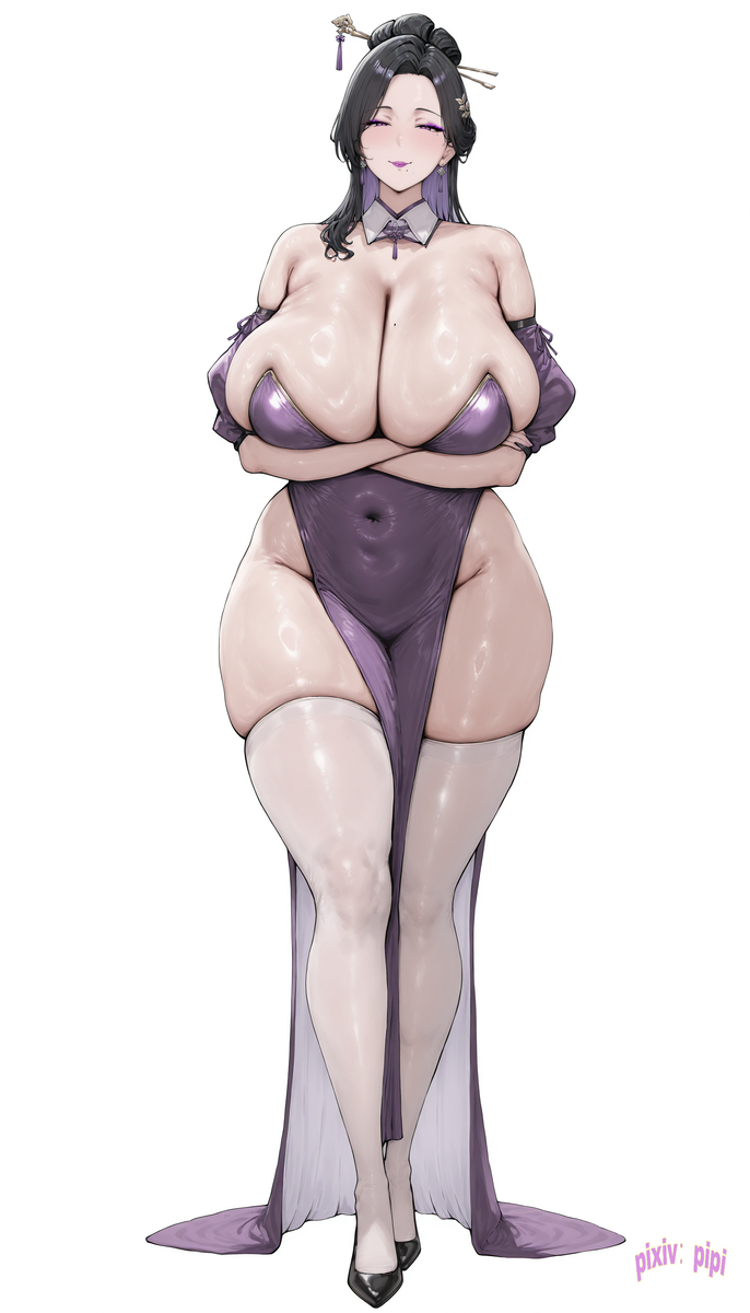 This is a pixiv picture whose title is 古风母猪.