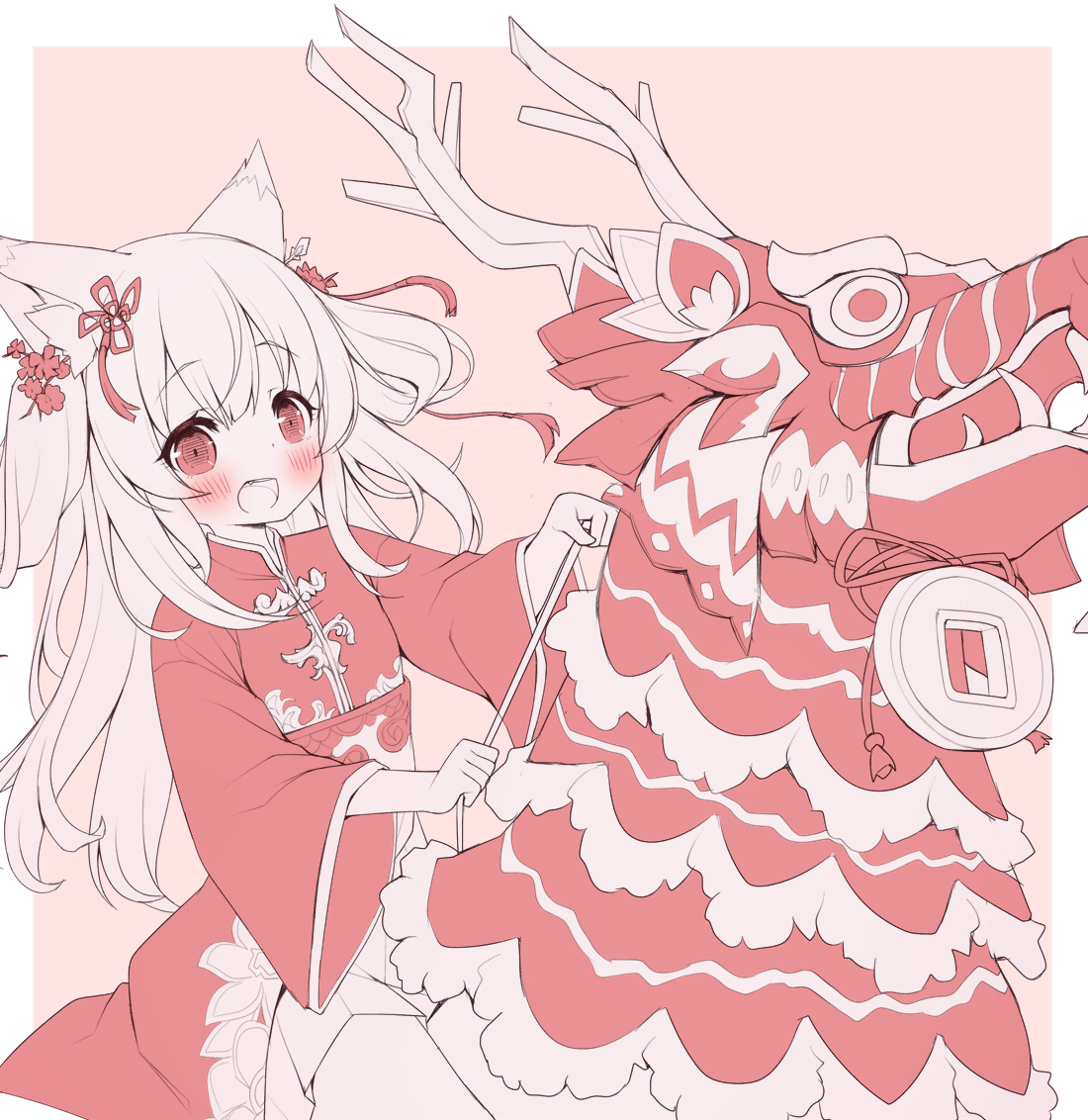 This is a pixiv picture whose title is 春節.