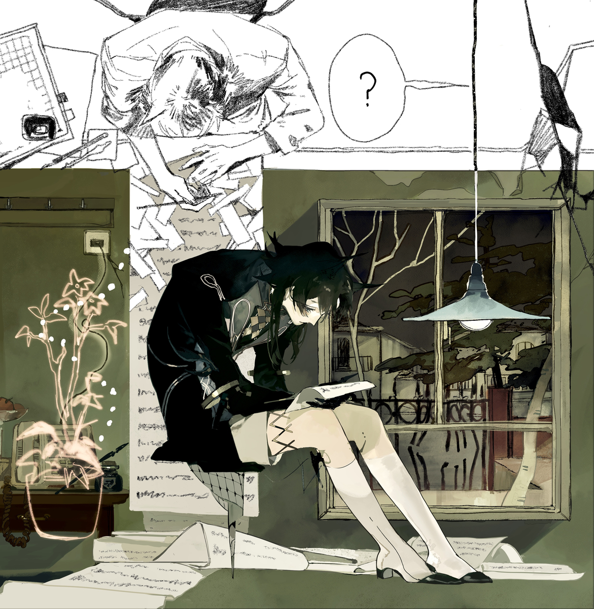 This is a pixiv picture whose title is 紙質.