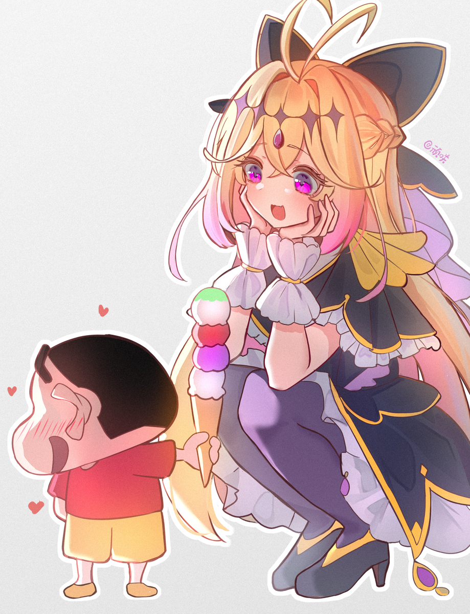 This is a pixiv picture whose title is 小新又看到漂亮姐姐了🥰.