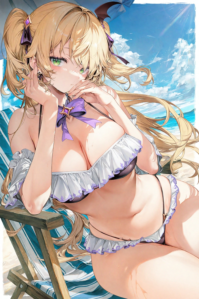 This is a pixiv picture whose title is フィッシュル／Fischl 💜.