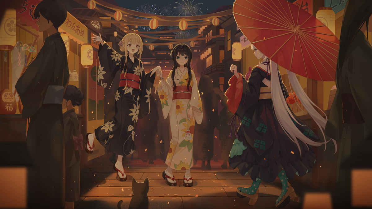This is a pixiv picture whose title is 灯火.