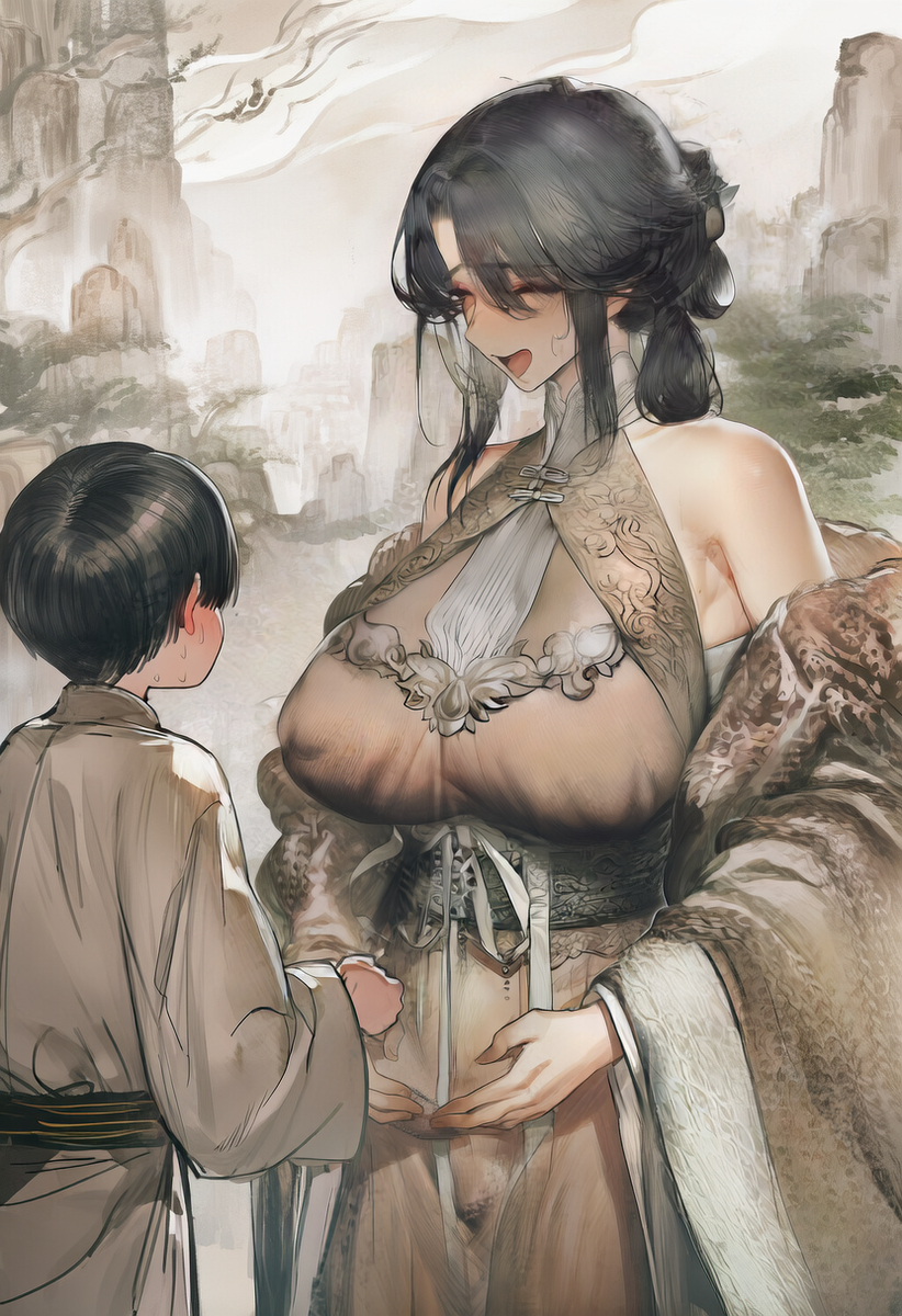 This is a pixiv picture whose title is 徒儿，师娘出城巡山一番，大约几日就回，莫要担心.