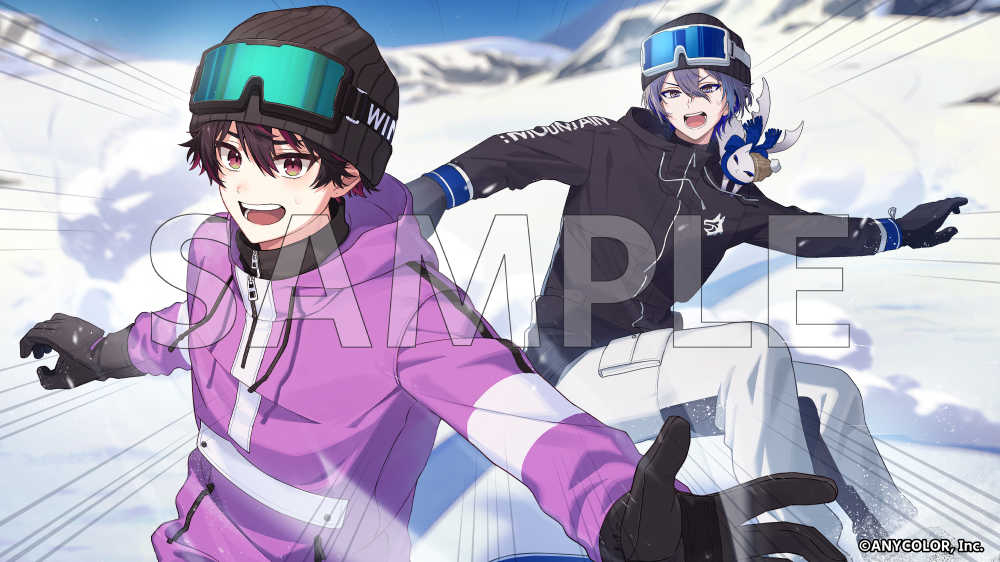 This is a pixiv picture whose title is 【仕事絵】にじさんじ極限サバイバルボイス 小柳＆酒寄編.