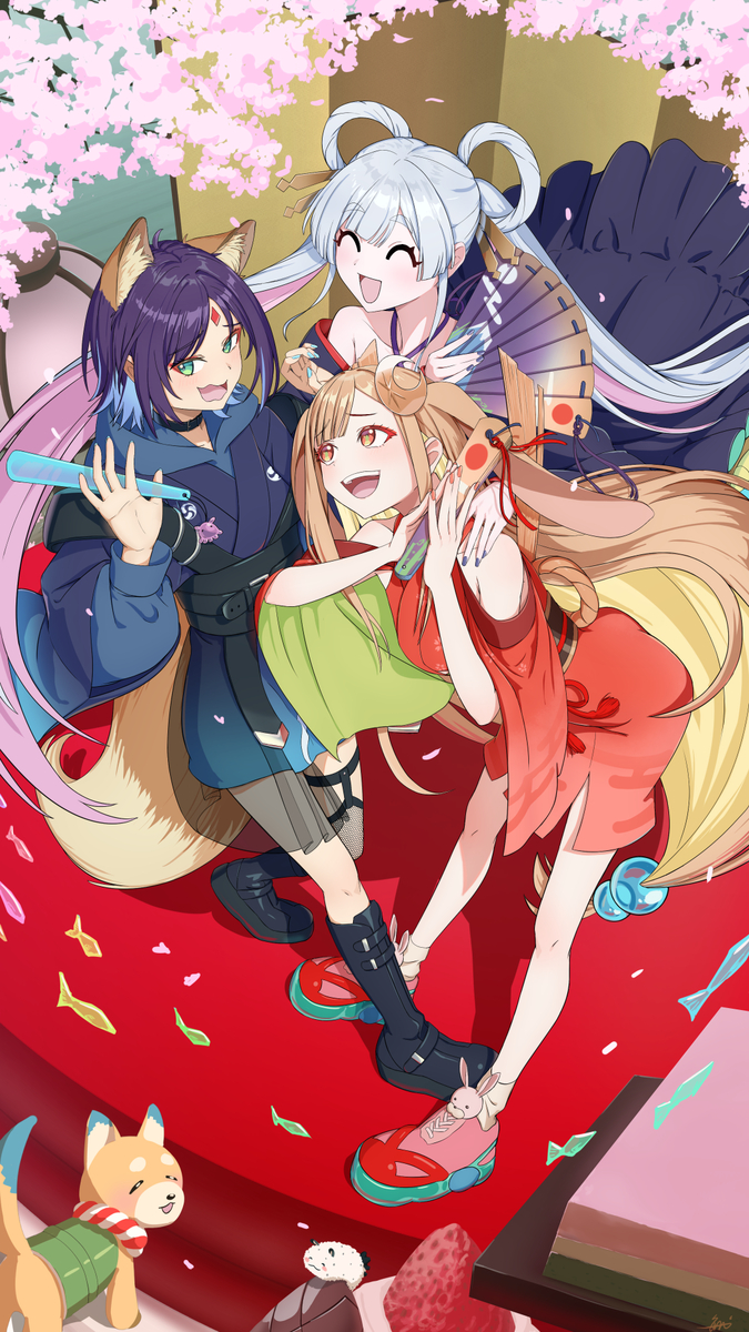 This is a pixiv picture whose title is 超かぐや姫！ひな祭り　『おだいりさまと、おひなさまたち』.