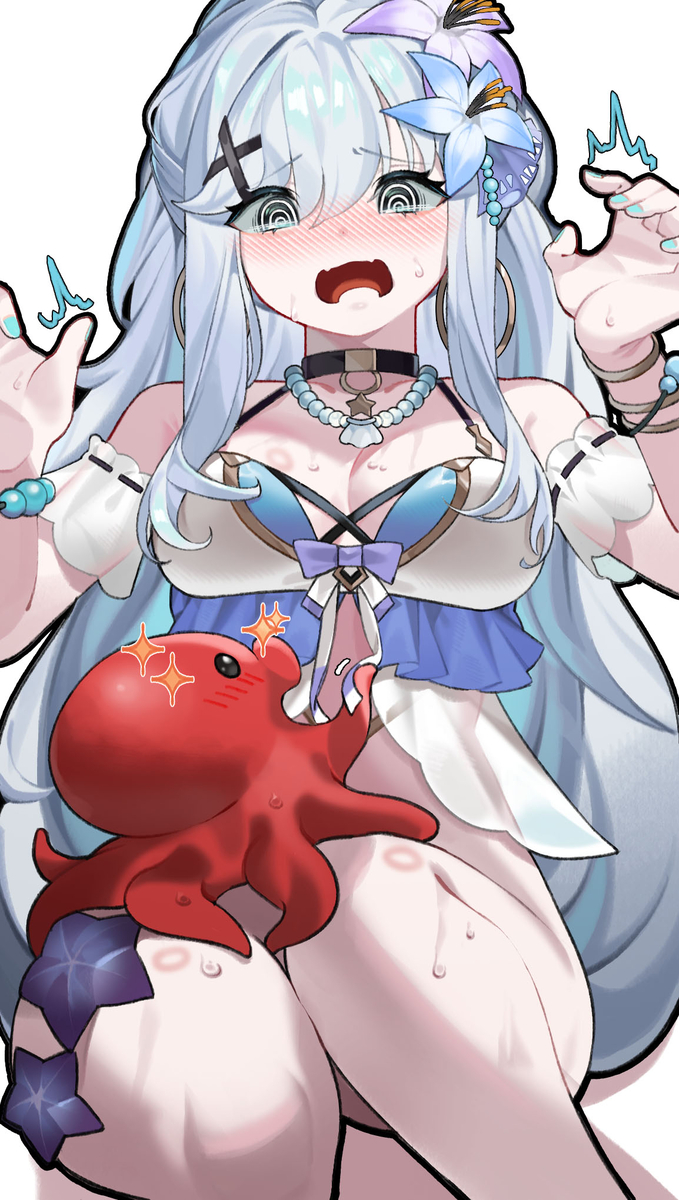 This is a pixiv picture whose title is 이터널리턴 아디나 수영복.